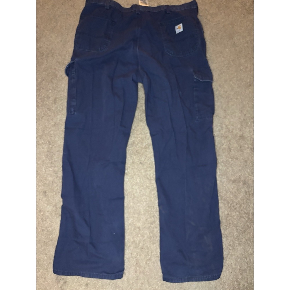 Carhartt FR Cargo Pants Men's 42x32 Flame Resistant FRB240-DNY Navy Blue Canvas